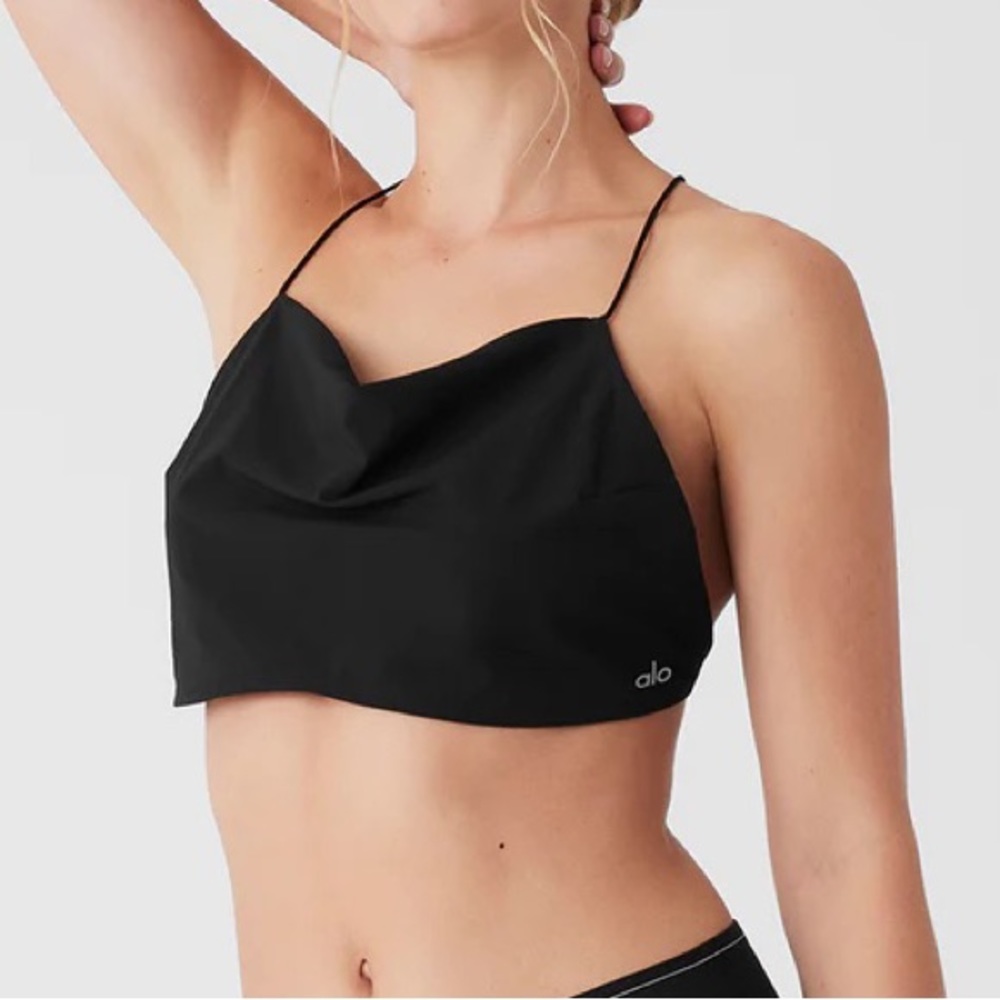 NEW Alo Cropped Megastar Tank black size s
